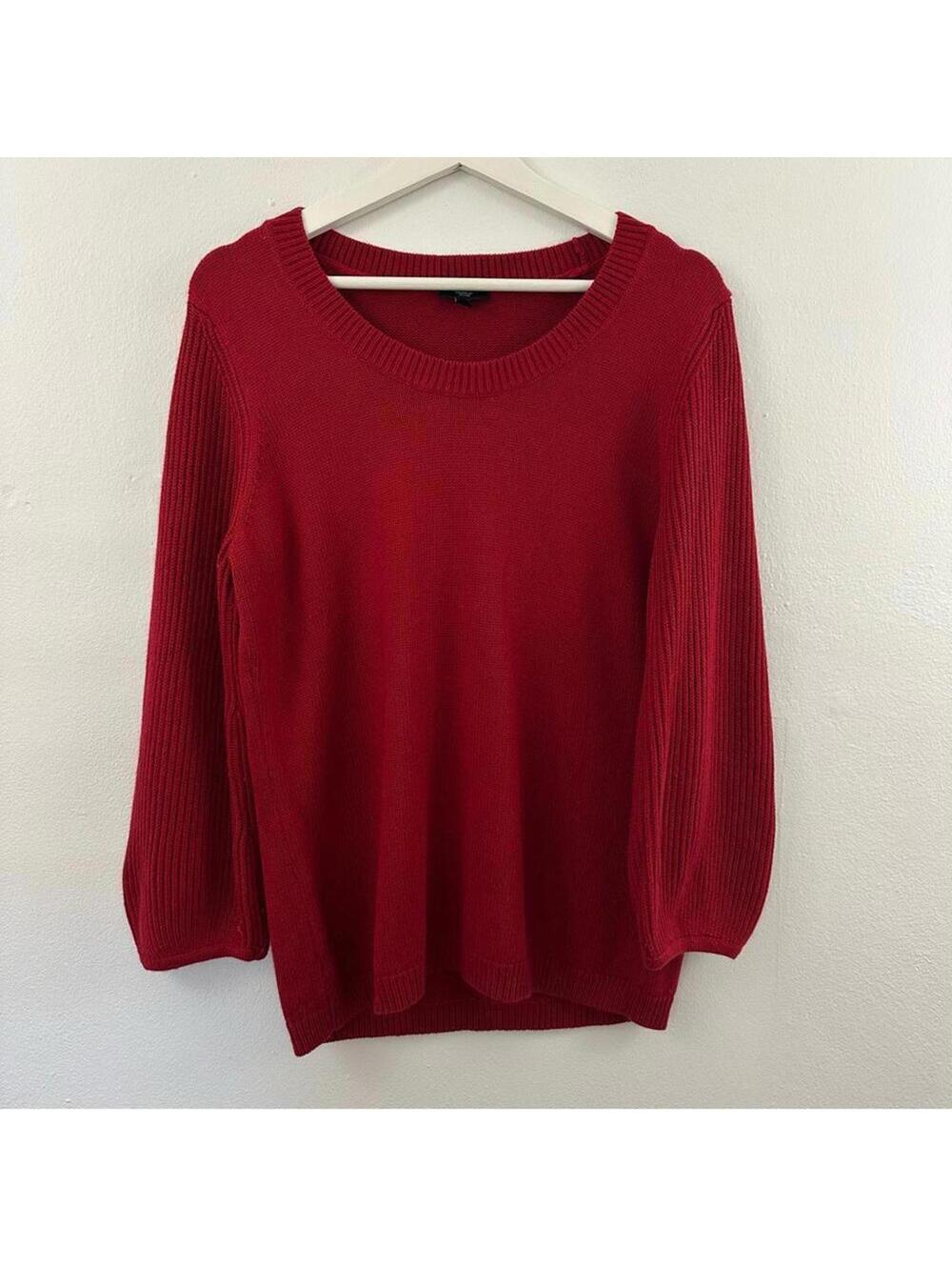 Talbots Petite Cable Knit Crew Neck Pullover Sweater Size L